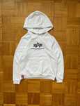 Hoodie bluza Alpha Industries big logo white