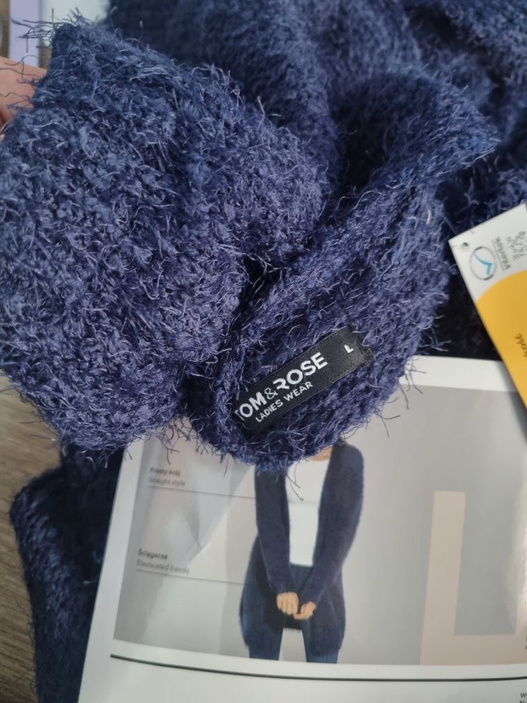Sweter kardigan damski granatowy NOWE r.L