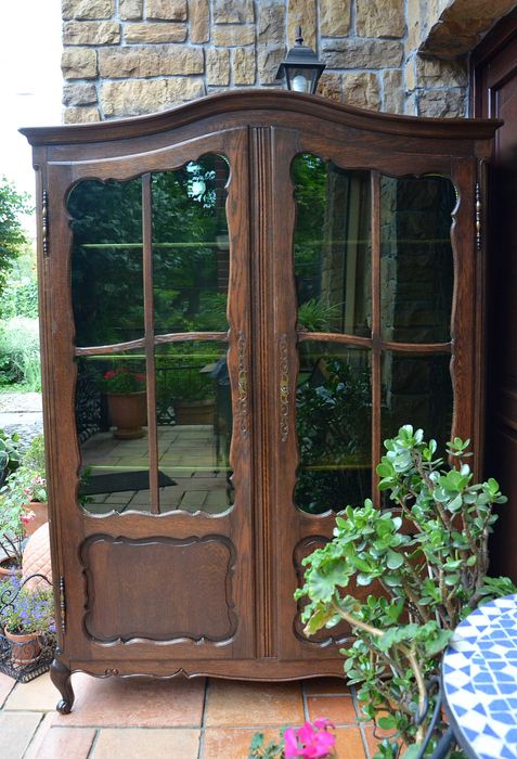 Witryna biblioteka stylowa dębowa klasyczna ludwik