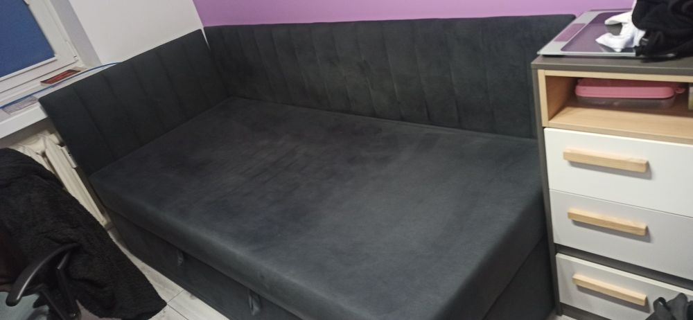 Łóżko młodzieżowe, tapczan narożny lewy