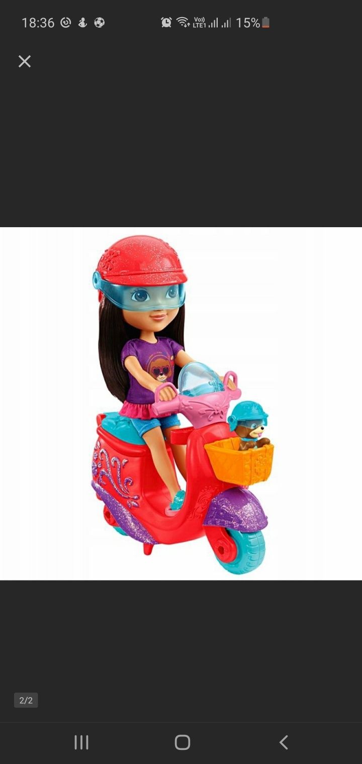 Lalka Dora i piesek na skuterze Fisher Price
