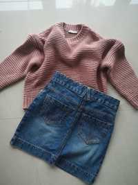 Sweter i Spódniczka jeans na 128 134