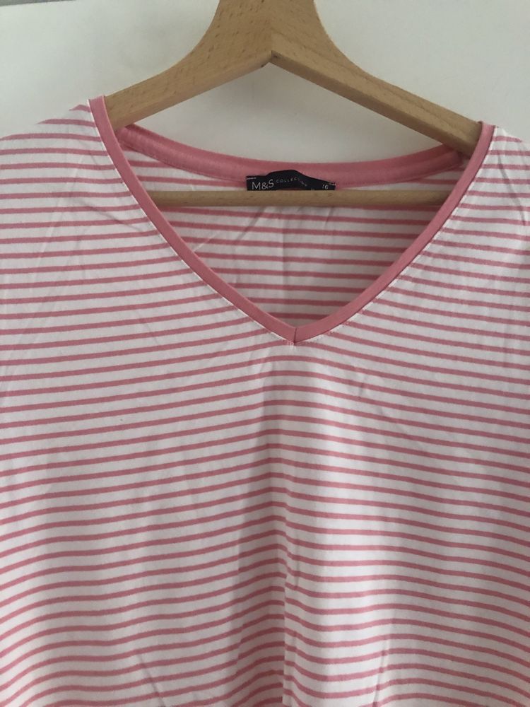 T shirt w różowej paski XL