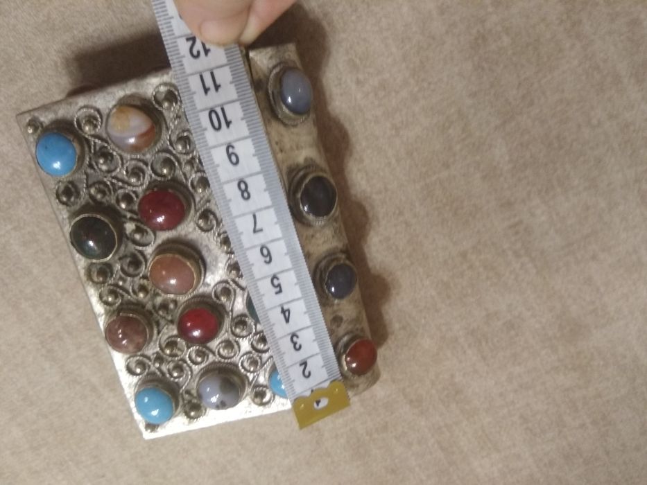 Свадебная шкатулка с камнями, натуральный камень украшение, шкатулка