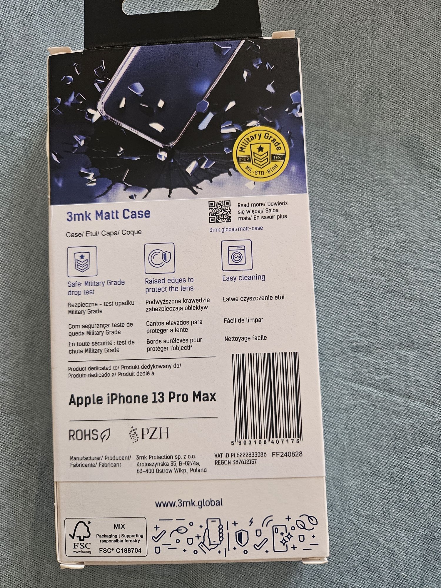 Case,etui czarne na Iphone 13 pro 3MK solidny ,matowy