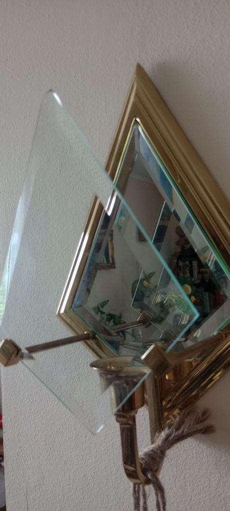 Piękny kinkiet ścienny art deco mosiądz