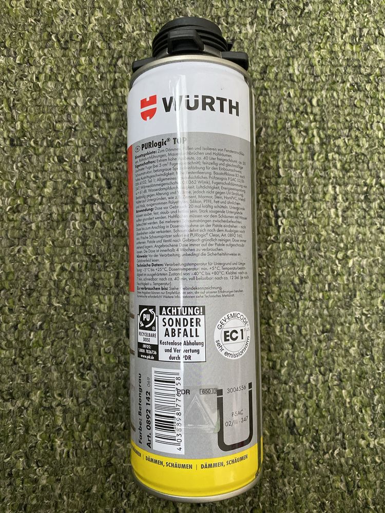 Монтажна піна Würth 1K Purlogic Top 500 ml (0892142)