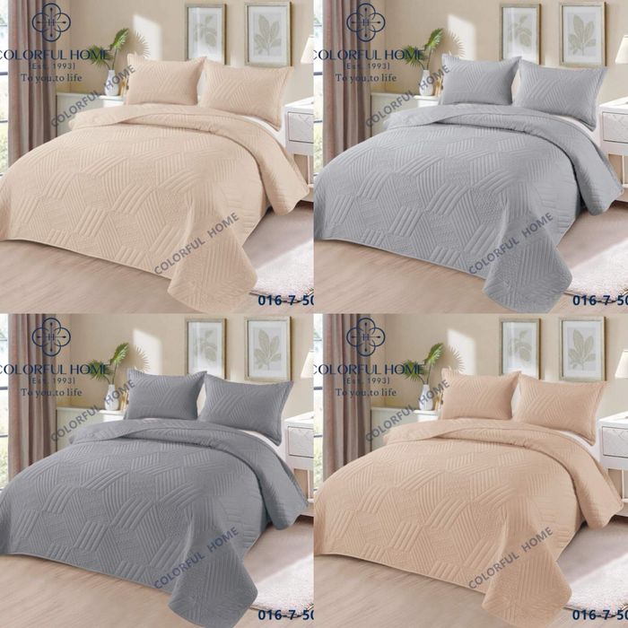 Двосторонні котонові набори накидки покривала з двома наволочками C/H