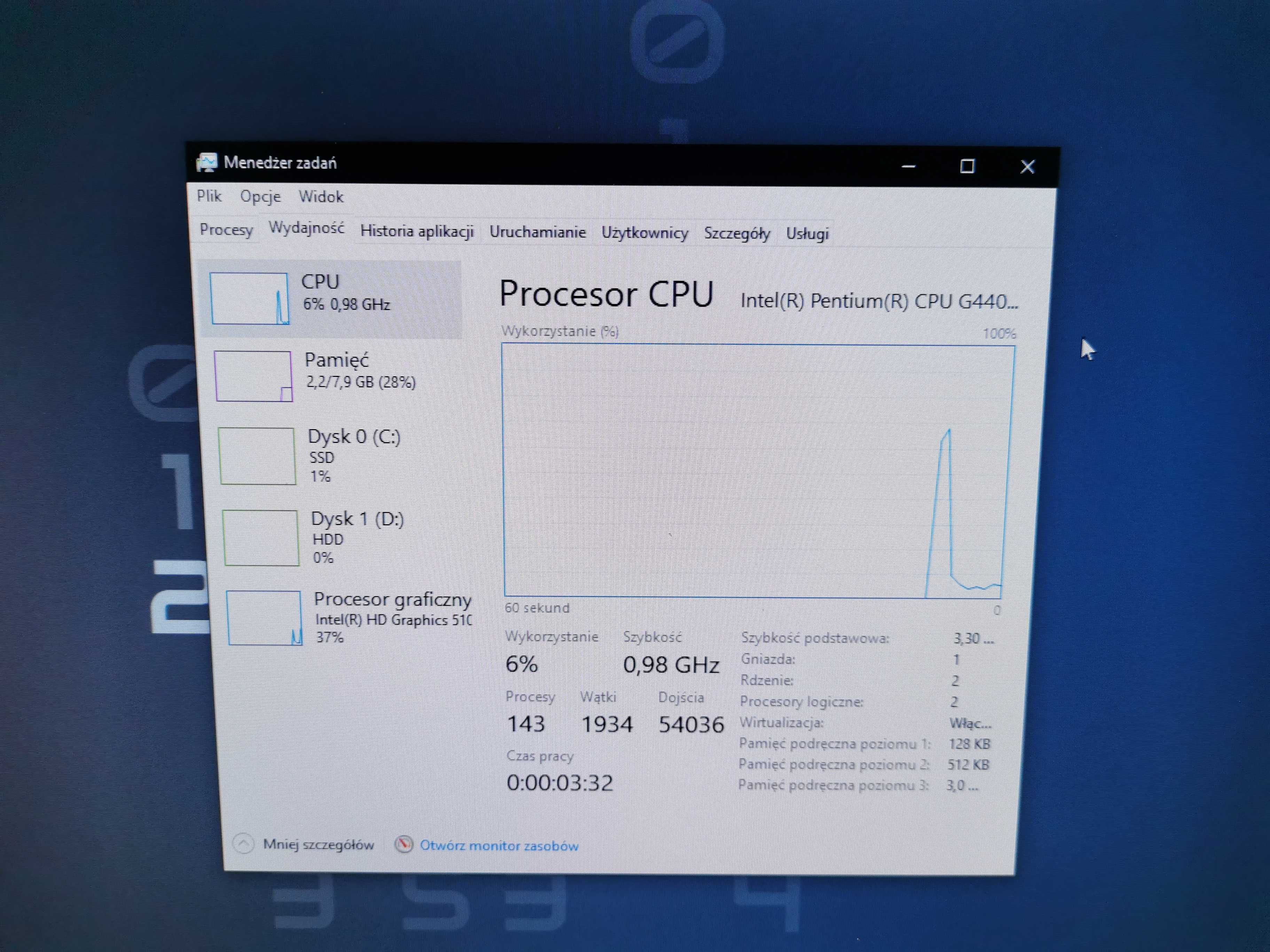 Komputer stacjonarny Pentium G4400, 8GB DDR4, Gigabyte