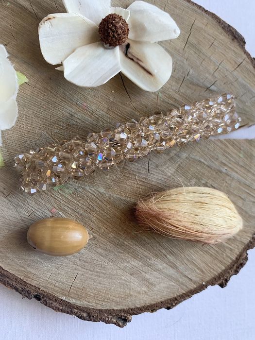 Spinka do włosów z kryształkami minimalistyczna, Gold/Złota