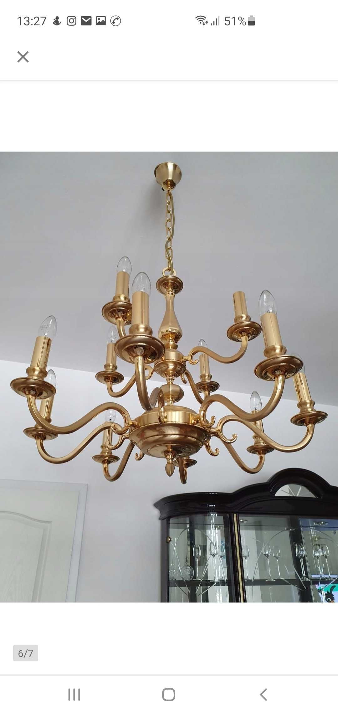 Lampa sufitowa 12 xE14 mosiężny żyrandol Brumberg Krone Tortosa 850532