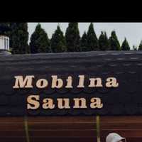Napis drewniany 3D Mobilna Sauna Producent  Nowy Reklama