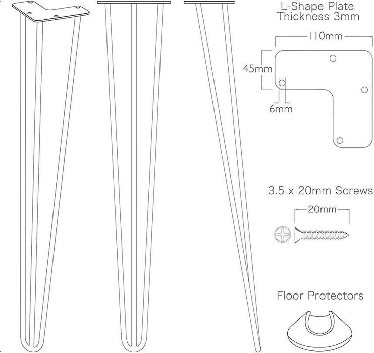 Nogi meblowe metalowe różowe złoto loftowe stołu loft stół eleganckie
