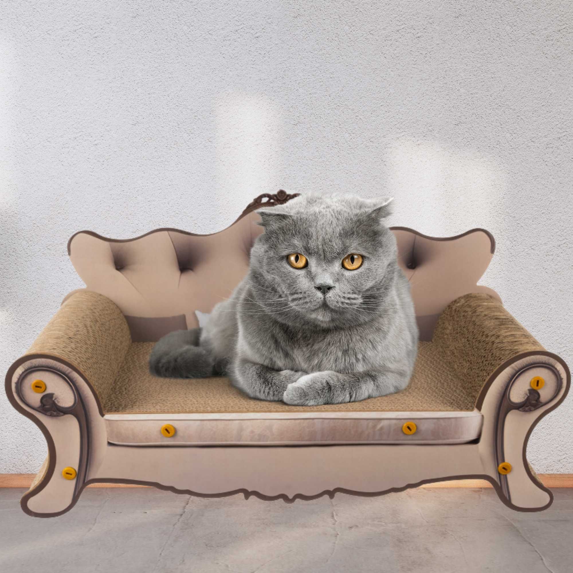 NOWOŚĆ Drapak tekturowy dla kota legowisko kartonowe sofa kanapa 60cm