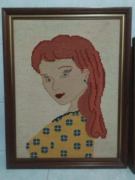 Quadros arraiolos com moldura