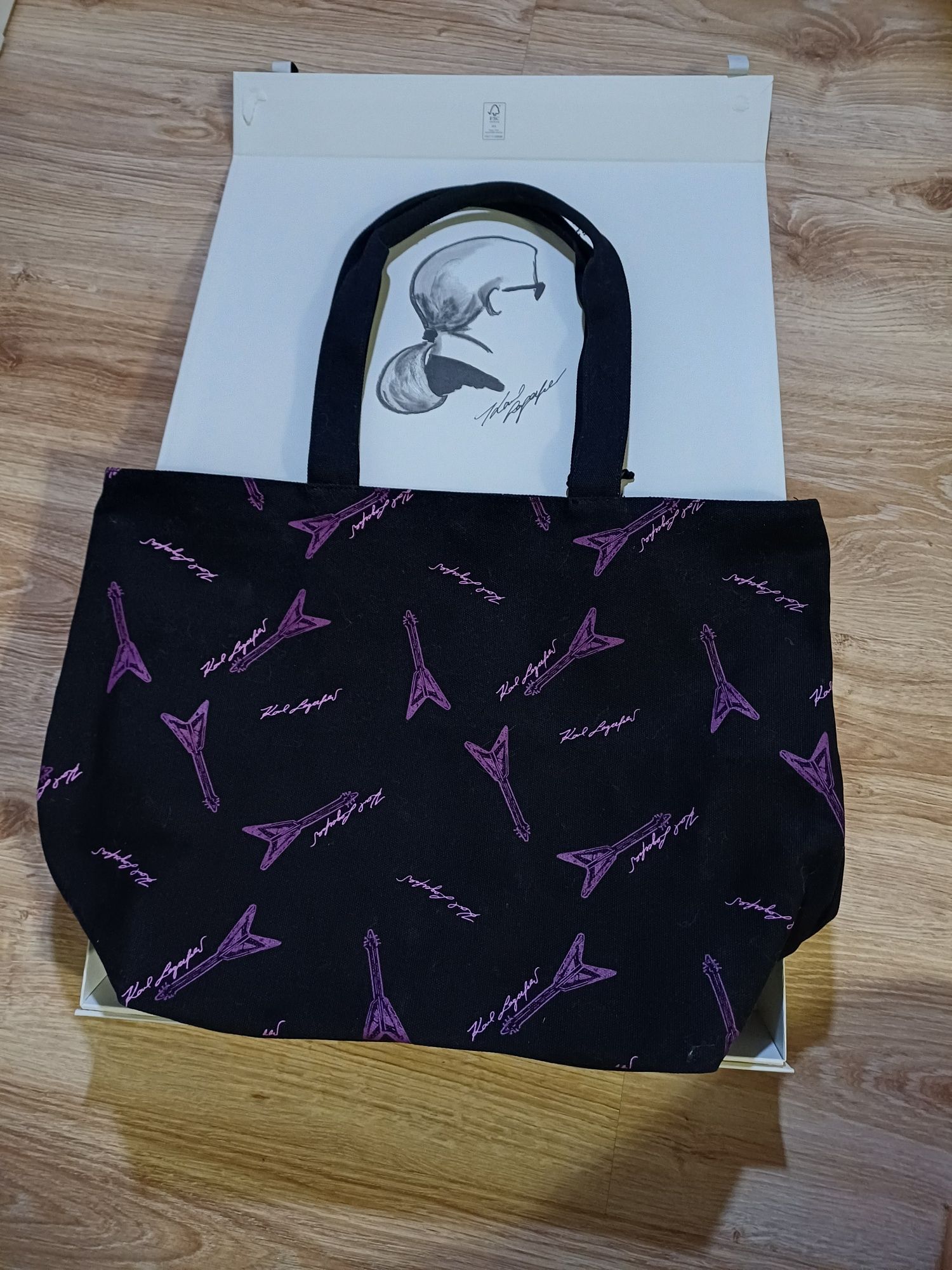 Torebka szoperka Karl Lagerfeld canvas shopper