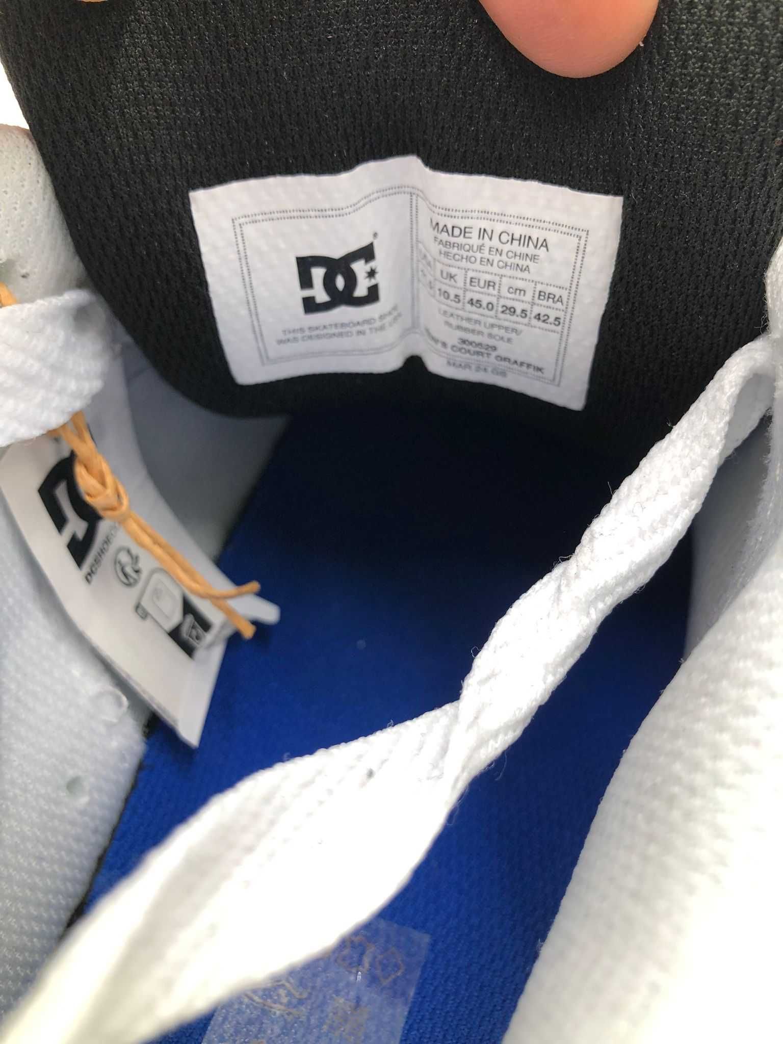 DC Shoes Białe Unisex Skórzane Rozmiar 45