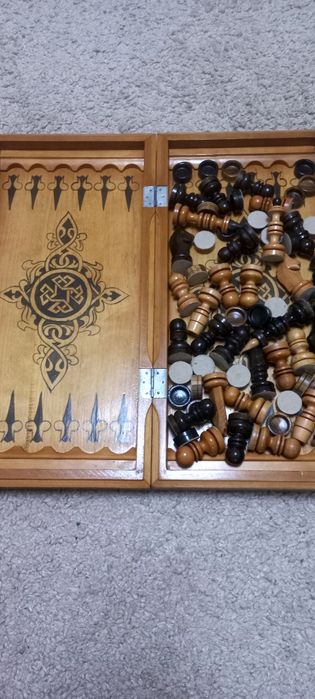 Шахматы , шашки, нарды 3 в 1  50×50 ,ручная работа ,подарочный вариант