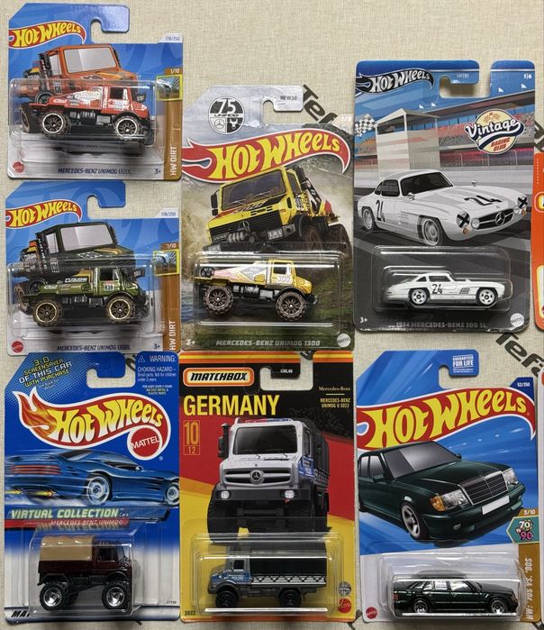 Hot Wheels Matchbox Mersedes 500e, Unimog, 220, amg sl 63, cla