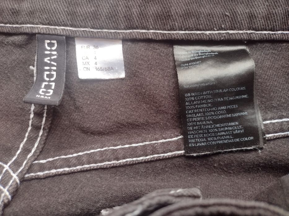 Czarne spodnie bojówki H&M 36