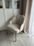 Westwing fotel koktajlowy Hellen bezowy welur stan bdb glamour