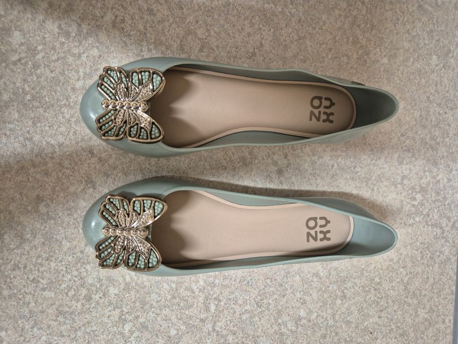 Baleriny Zaxy r.40 kolor miętowy motyle