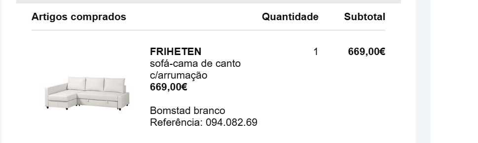 Sofá-Cama IKEA Friheten em Branco Único