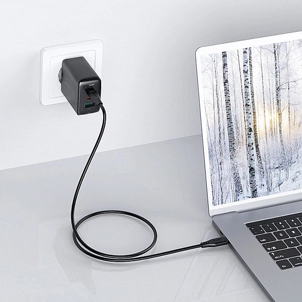 Acefast 2w1 ładowarka sieciowa 2x USB-C / USB-A 65W, PD, QC 3.0, AFC,