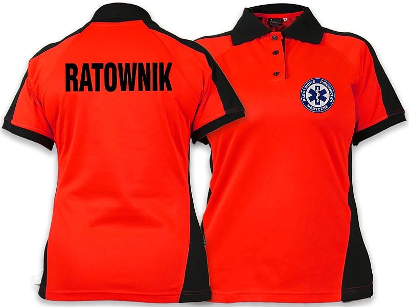 Koszulka ratownicza Polo FLUO damska FUNKCYJNA (L)