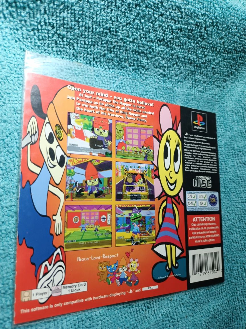 PlayStation 1 Parappa the rapper psx ps1 Okładka Tylnia