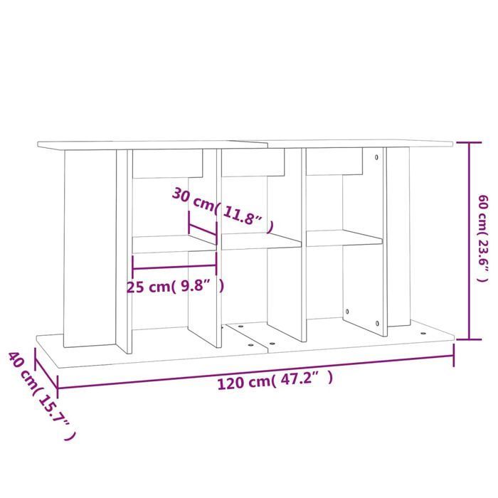 Szafka Pod Akwarium z Przydymionego Dębu 120x40x60 cm