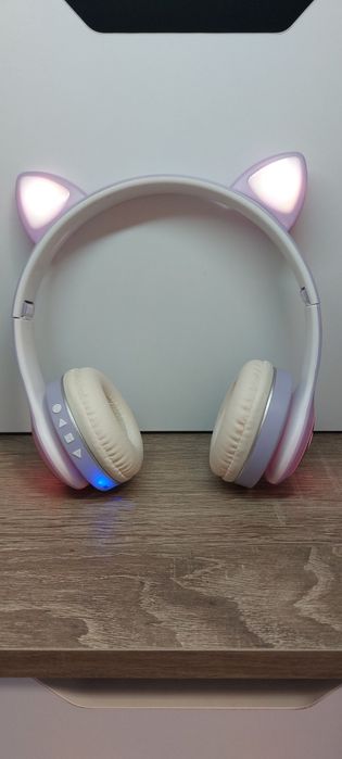 Блютуз навушники - вушка, дитячі з підсвіткою