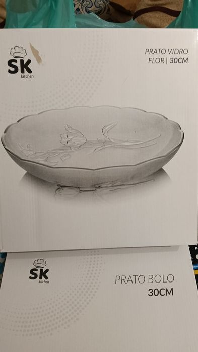 Prato para bolo em vidro