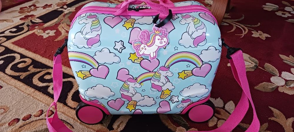 Mala troller de viagem para menina com unicornios