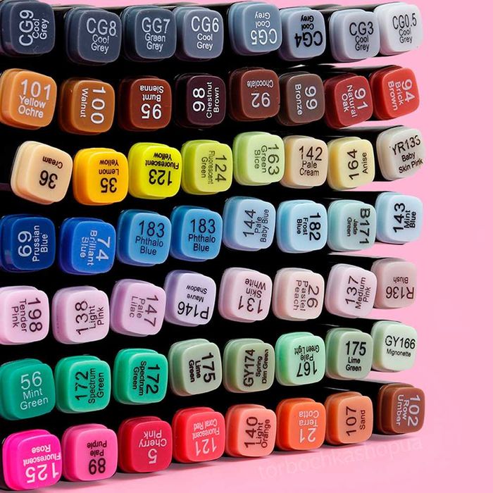 Набір скетч маркерів фломастерів 204 шт спиртові двосторонні з сумкою