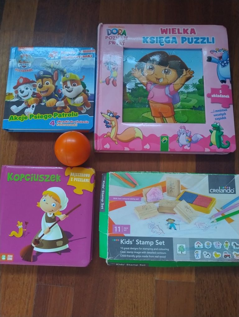 Puzzle Peppa psi patrol Elza Dora Mickey gry książka telefon Fischer P