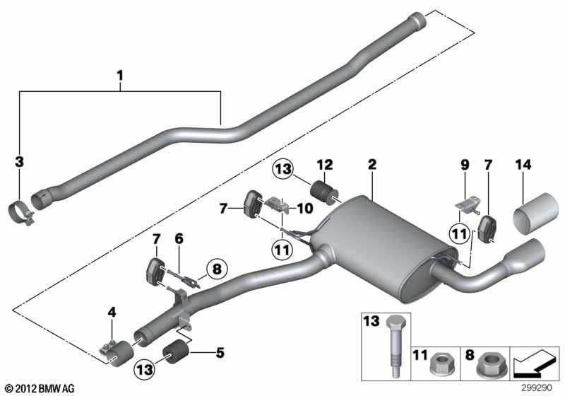 Końcówka tłumika chrom BMW Seria: X3 F25 , X4 F26 nr. mag 1/465