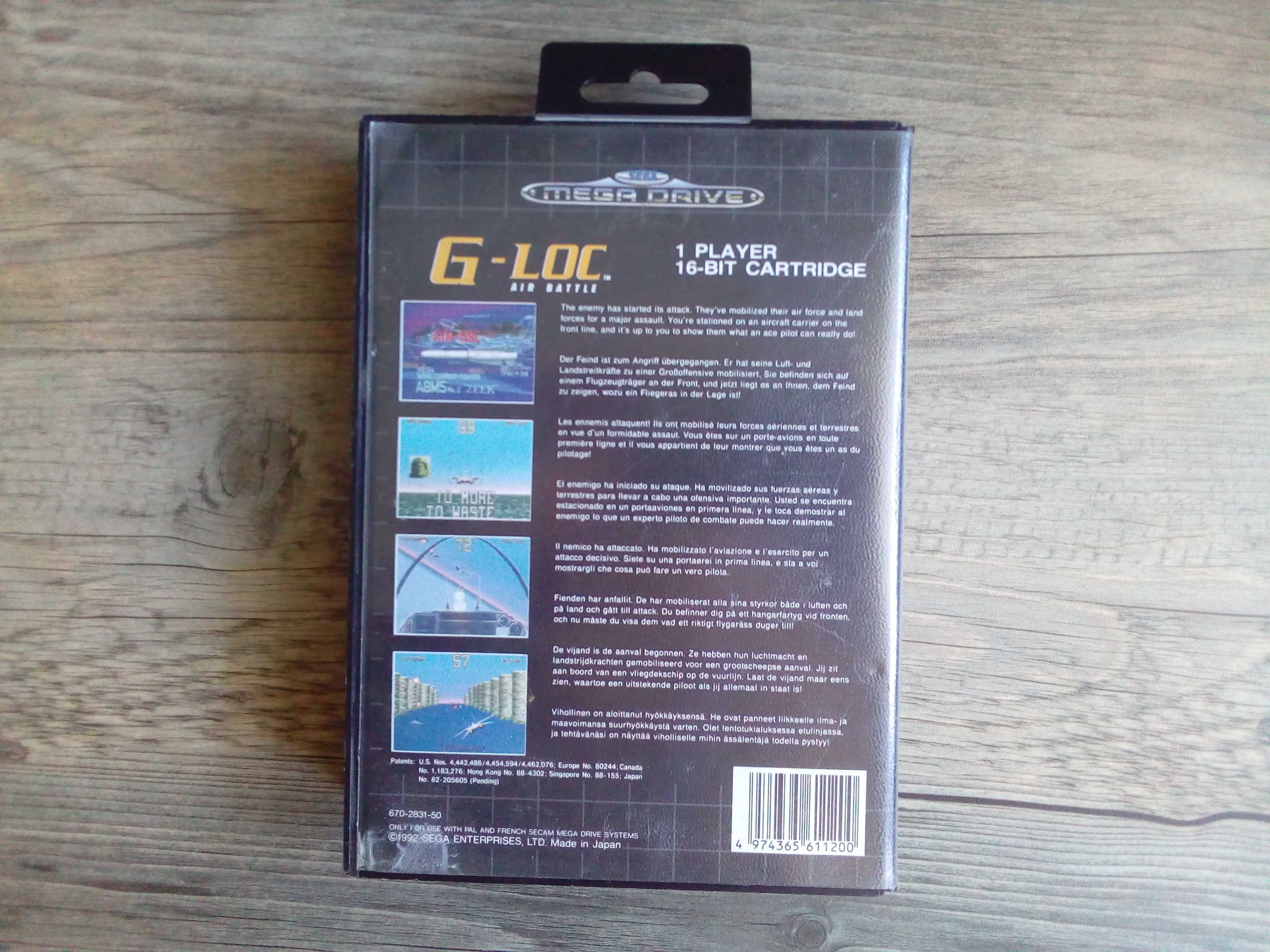 sega mega drive g-loc air battle pudełko