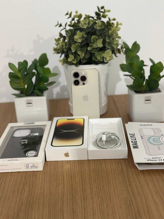 IPHONE 14 Pro 128GB 87% Gold IDEALNY Pełny Zestaw + DODATKI