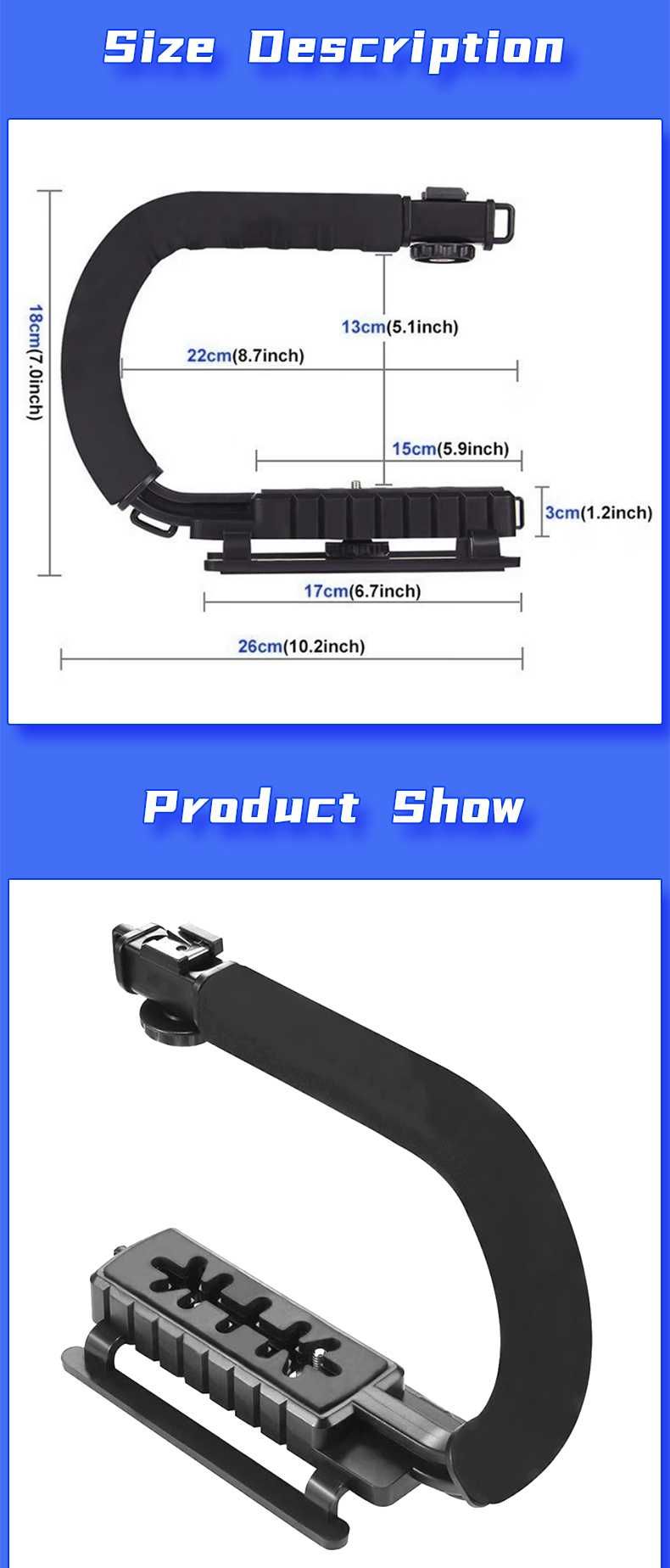 Uchwytu stabilizator Steadicam w kształcie litery C do aparatu kamer