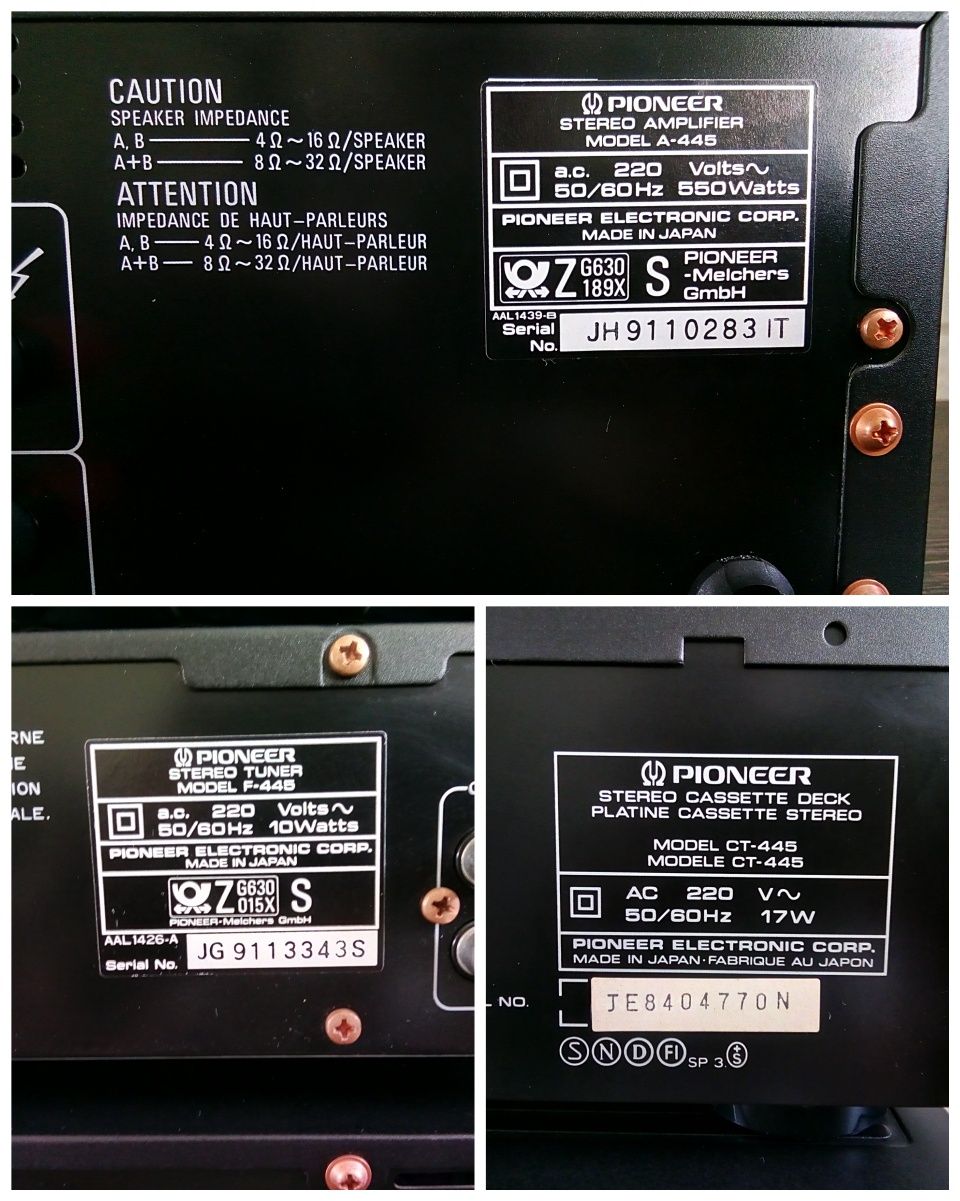 PIONEER A-445, CT-445, F-445