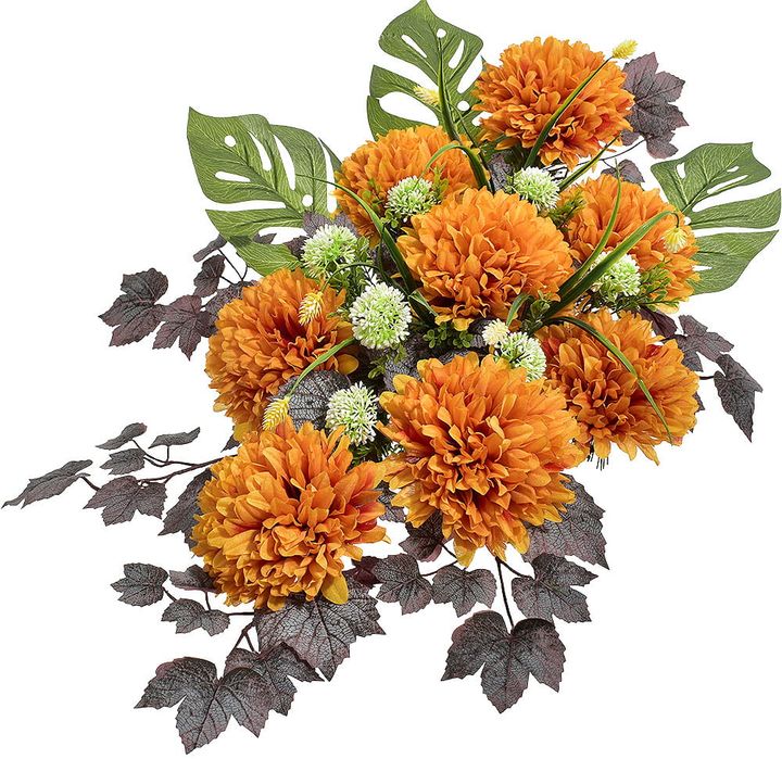 Kompozycja sztuczna chryzantema stroik nagrobny sztuczne kwiaty
