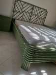 Cama casal bambu original e única+cabeceira+2 mesas cabeceira+estrado