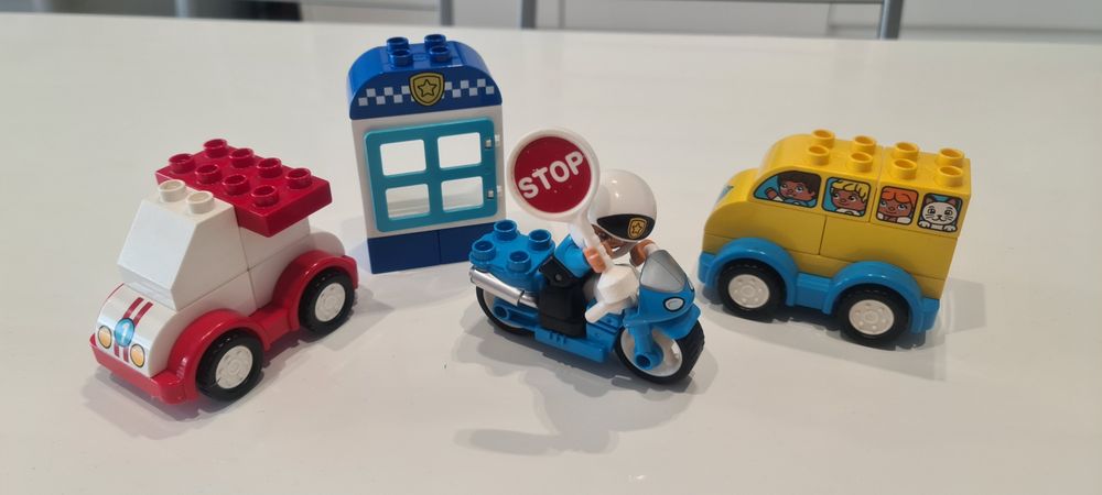 LEGO DUPLO Moj pierwszy autobus + Motocykl policyjny + Moja wyścigówka