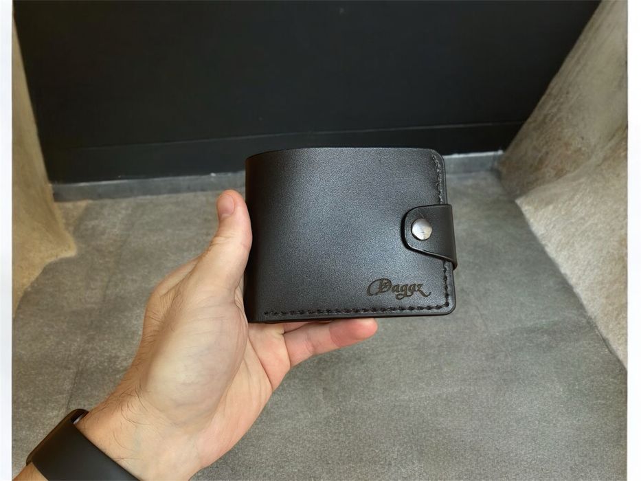 Кошелек мужской кожаный черный|Гаманець шкіряний чоловічий чорний|