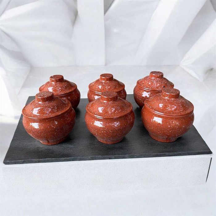 Горщики керамічні з червоної глини для запікання в духовці 500 мл