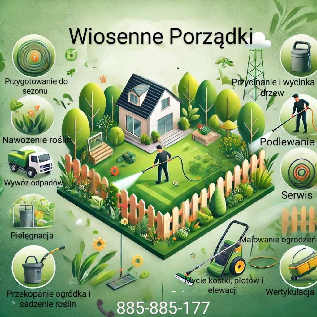 Usługi ogrodnicze opryski mycie kostki i elewacji malowanie
