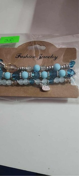 Bransoletka potrójna niebieska Fashion Jewelry