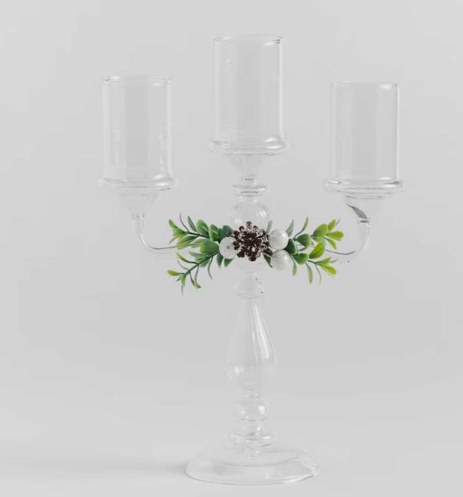 Świecznik Tricandlos dekoracyjny szklany.