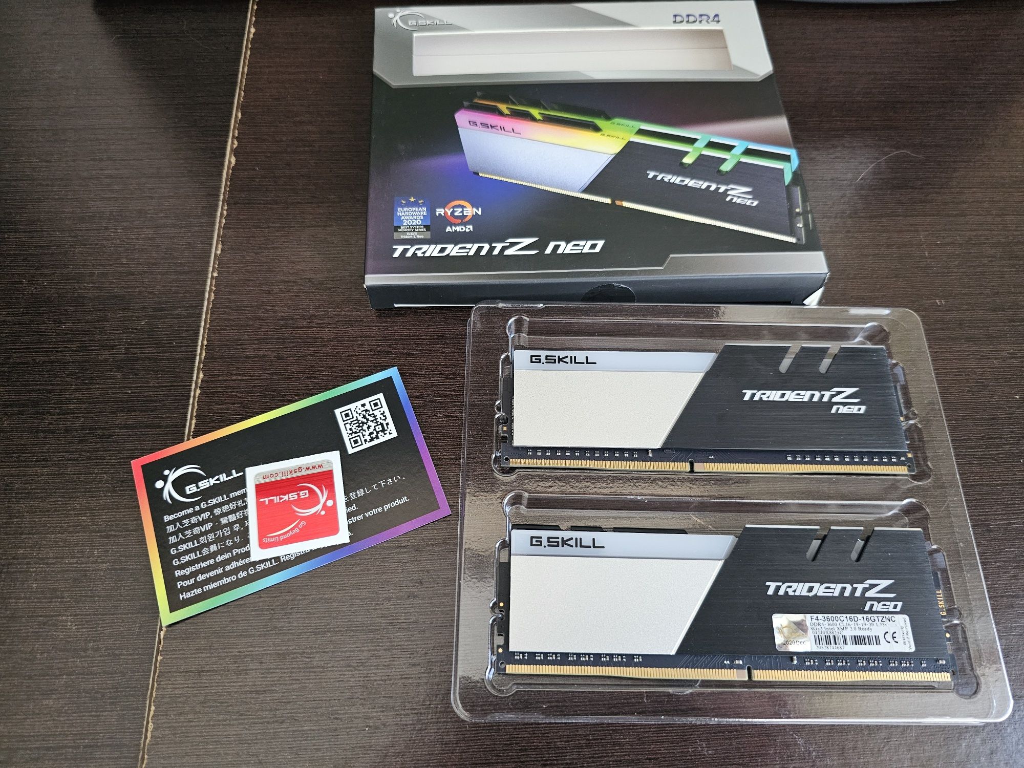 Memórias RAM G.Skill 16GB Trident RGB (2x8GB) DDR4 3600MHz CL16